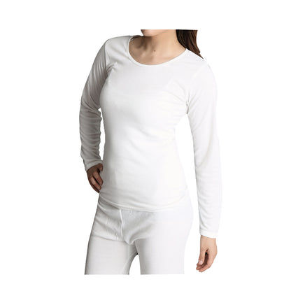 Womens Merino Wool Blend Thermal Top Long Sleeve Spencer Base Layer - Beige - 16-18 V563-BB-SI048-BG-16_18