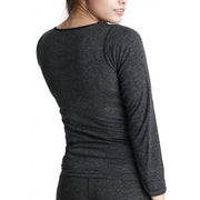 Womens Merino Wool Blend Thermal Top Long Sleeve Spencer Base Layer - Black - 18-20 V563-BB-SI048-BK-18_20