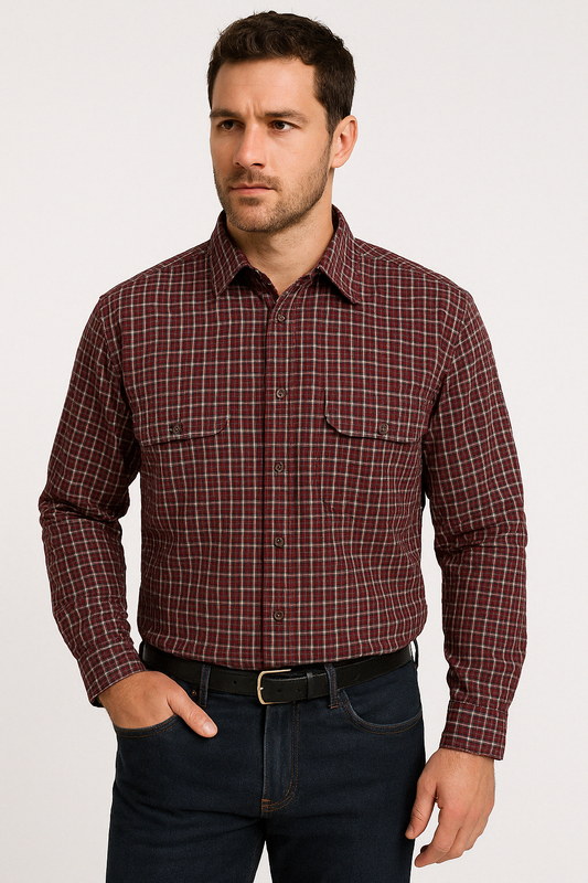 BISLEY SEERSUCKER SHORT SLEEVE SHIRT Plus King Size Work Cotton Blend Check - M V563-BISLEY-SRSUCKER-BS2770-M