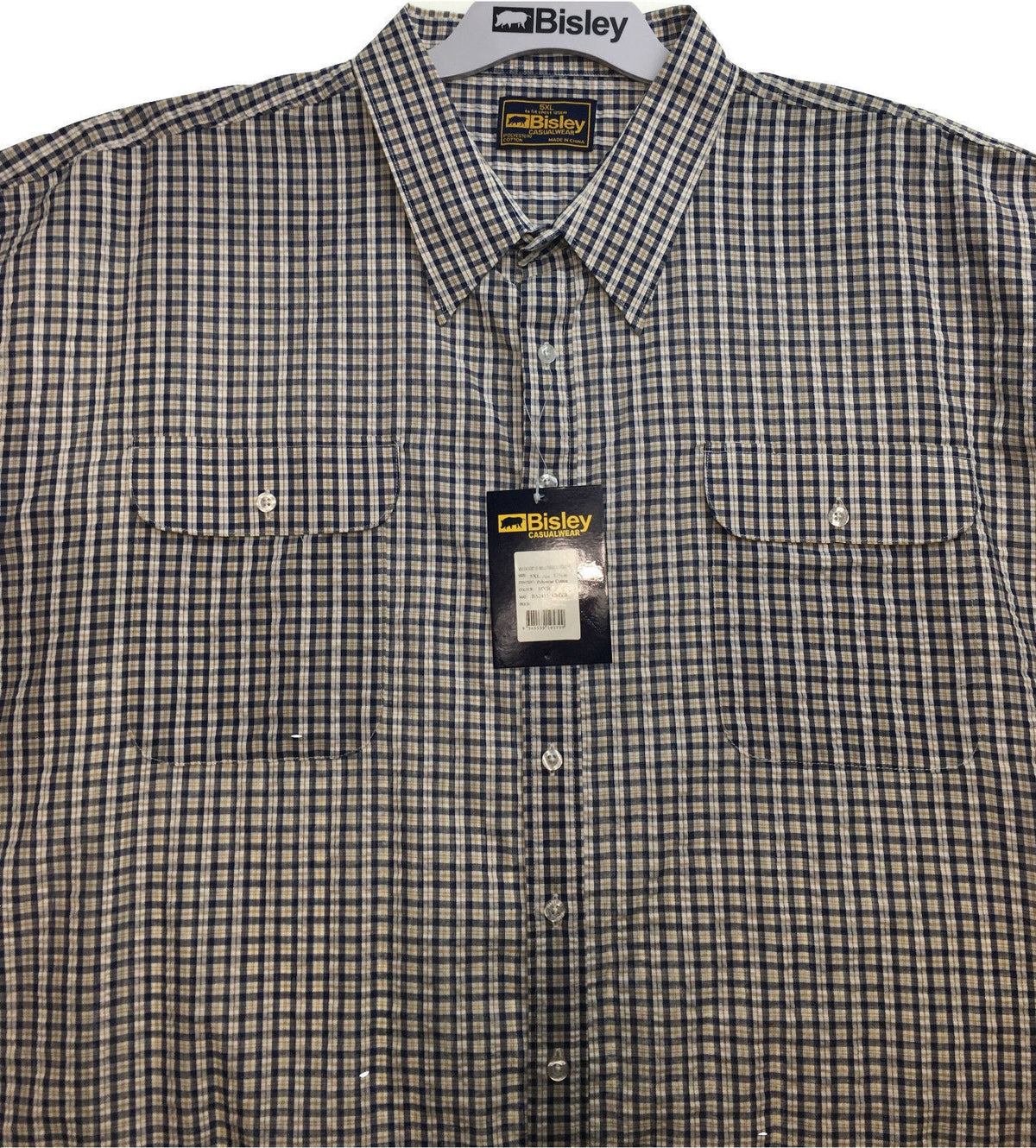 BISLEY SEERSUCKER SHORT SLEEVE SHIRT Plus King Size Work Cotton Blend Check - M V563-BISLEY-SRSUCKER-BS2770-M