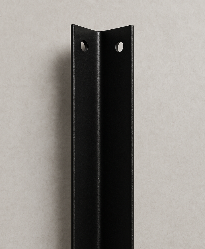 Heavy Duty Powder Coated Steel L Shape Corner Bracket 298mm x 38mm V563-BLACK_ANGLE_BRACKET
