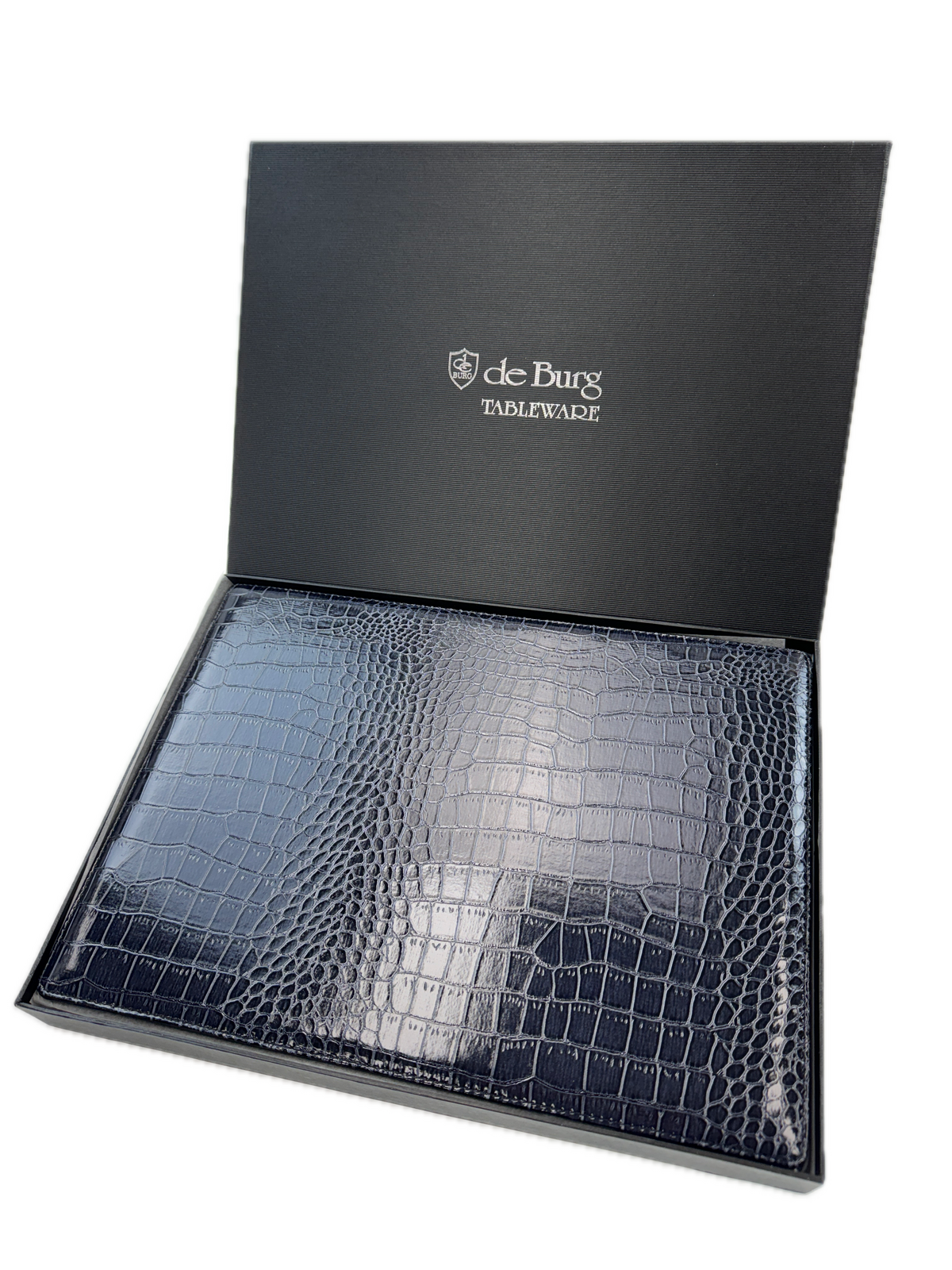 de Burg 4 Piece Table Place Mat Set Placemat with Croc Pattern - Blue V563-BM10537-BLUE