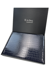 de Burg 4 Piece Table Place Mat Set Placemat with Croc Pattern - Blue V563-BM10537-BLUE