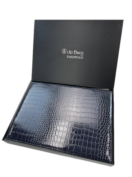 de Burg 4 Piece Table Place Mat Set Placemat with Croc Pattern - Blue V563-BM10537-BLUE