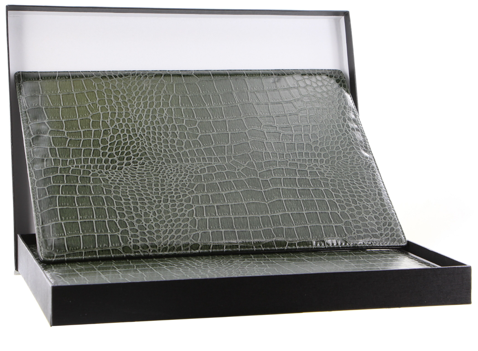 de Burg 4 Piece Table Place Mat Set Placemat with Croc Pattern - Green V563-BM10537-GREEN