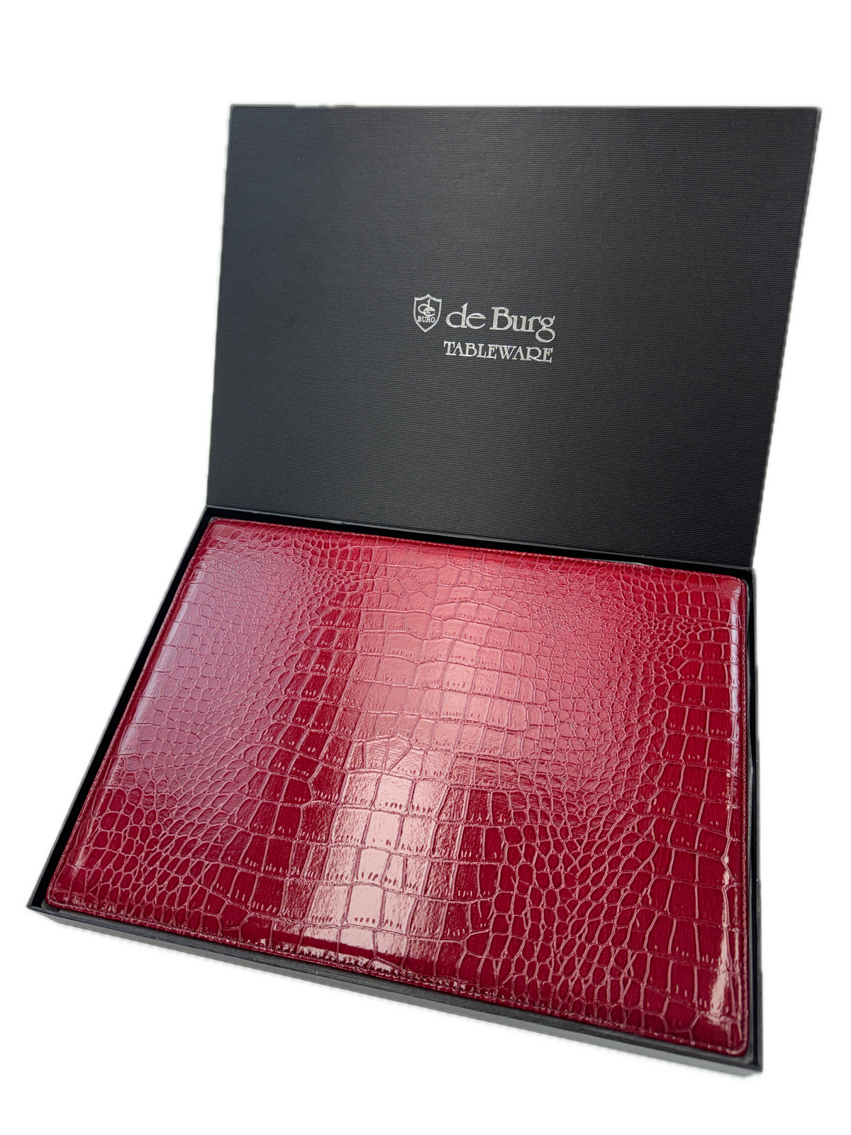de Burg 4 Piece Table Place Mat Set Placemat with Croc Pattern - Red V563-BM10537-RED
