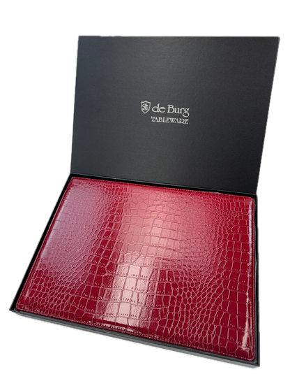 de Burg 4 Piece Table Place Mat Set Placemat with Croc Pattern - Red V563-BM10537-RED