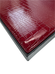 de Burg 4 Piece Table Place Mat Set Placemat with Croc Pattern - Red V563-BM10537-RED
