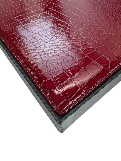 de Burg 4 Piece Table Place Mat Set Placemat with Croc Pattern - Red V563-BM10537-RED