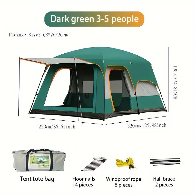 Tasman 3-5 Person Tent Camping Hiking Festival Sleeping - Green V563-BP33609