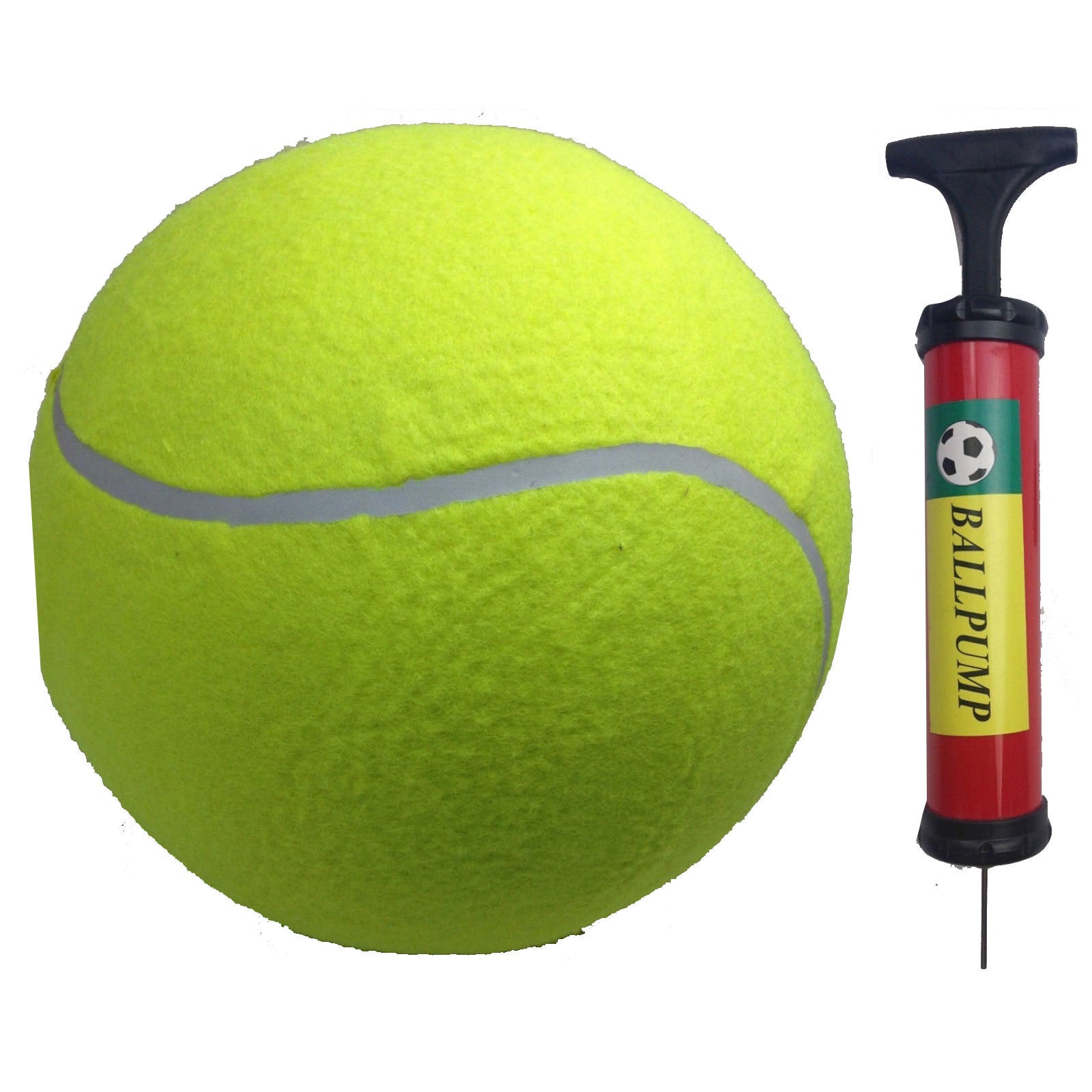 10" GIANT TENNIS BALL with BALL PUMP Air Inflator for Autographs Signatures V563-BR-10TENNISBALL-PUMP