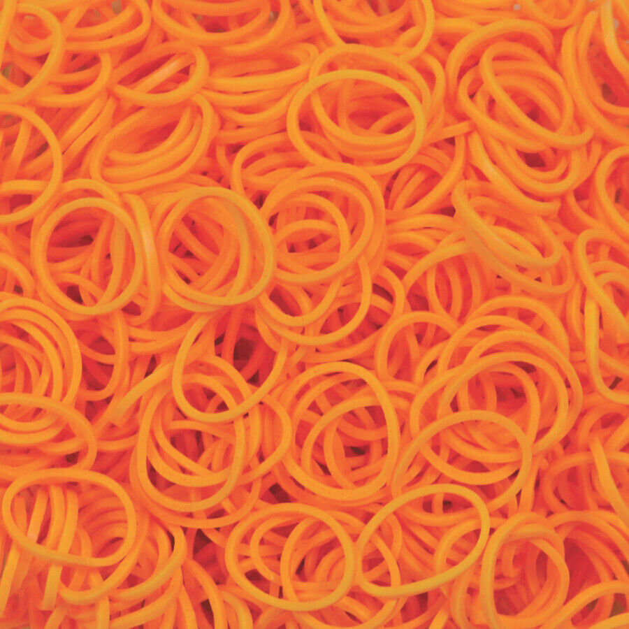1200pcs Loom Bands Refill Kit Rubber DIY Bracelet Making Set - Plain Orange V563-BR-1200LOOMBDS-PLNORNG