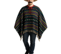 PREMIUM MEXICAN PONCHO Spanish Costume Wild West Cowboy Party Bandit 12467 V563-BR-12467