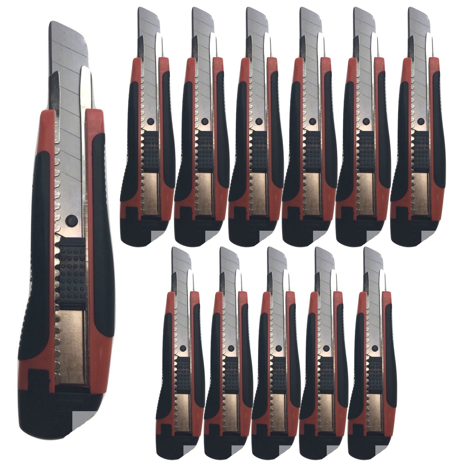 12x BOX CUTTERS Knife Retractable Blade Snap Off Razor 18mm Durable Opener BULK V563-BR-12BOXCUTTERS