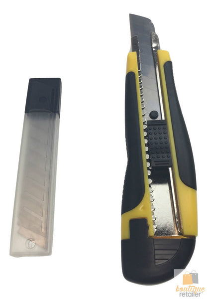 12x BOX CUTTERS Knife Retractable Blade Snap Off Razor 18mm Durable Opener BULK V563-BR-12BOXCUTTERS