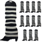 12x LEG WARMERS Knitted Womens Costume Neon Dance Party Knit 80s BULK - Black/White Stripe V563-BR-12LEGWARMRS-BLKWHTSTR
