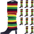12x LEG WARMERS Knitted Womens Costume Neon Dance Party Knit 80s BULK - Indigenous Colours V563-BR-12LEGWARMRS-INDGCLR
