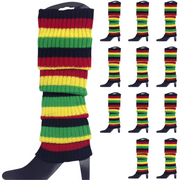 12x LEG WARMERS Knitted Womens Costume Neon Dance Party Knit 80s BULK - Indigenous Colours V563-BR-12LEGWARMRS-INDGCLR