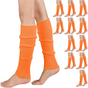 12x LEG WARMERS Knitted Womens Costume Neon Dance Party Knit 80s BULK - Orange V563-BR-12LEGWARMRS-ORNG