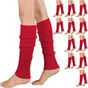 12x LEG WARMERS Knitted Womens Costume Neon Dance Party Knit 80s BULK - Red V563-BR-12LEGWARMRS-RED