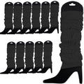 12 LEG WARMERS Knitted Womens Neon Party Knit Ankle Fluro Dance Costume 80s BULK - Black V563-BR-12NNLEGWRMR-BLK