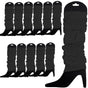 12 LEG WARMERS Knitted Womens Neon Party Knit Ankle Fluro Dance Costume 80s BULK - Black V563-BR-12NNLEGWRMR-BLK
