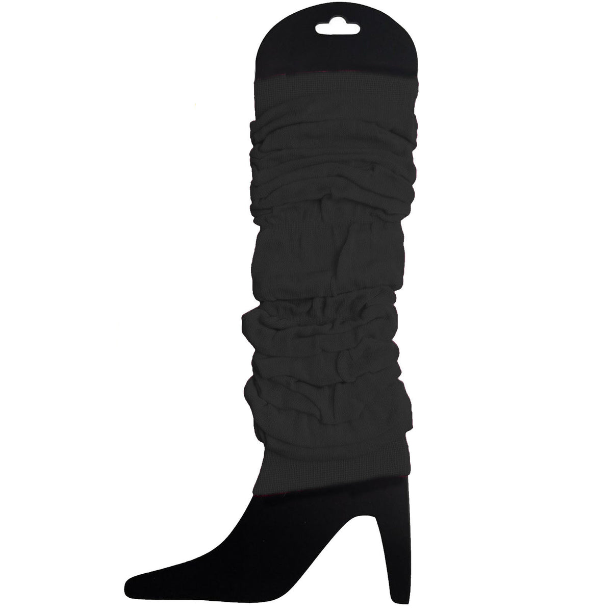 12 LEG WARMERS Knitted Womens Neon Party Knit Ankle Fluro Dance Costume 80s BULK - Black V563-BR-12NNLEGWRMR-BLK