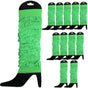 12 LEG WARMERS Knitted Womens Neon Party Knit Ankle Fluro Dance Costume 80s BULK - Fluro Green V563-BR-12NNLEGWRMR-FLUGRN