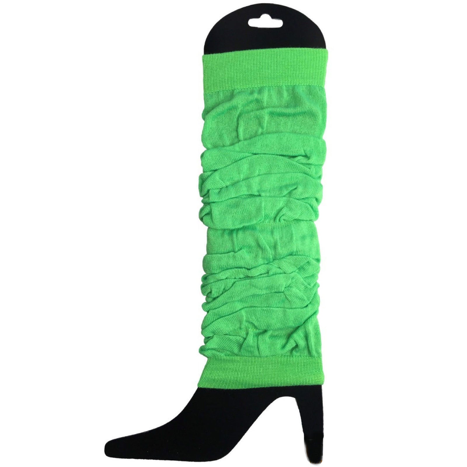 12 LEG WARMERS Knitted Womens Neon Party Knit Ankle Fluro Dance Costume 80s BULK - Fluro Green V563-BR-12NNLEGWRMR-FLUGRN