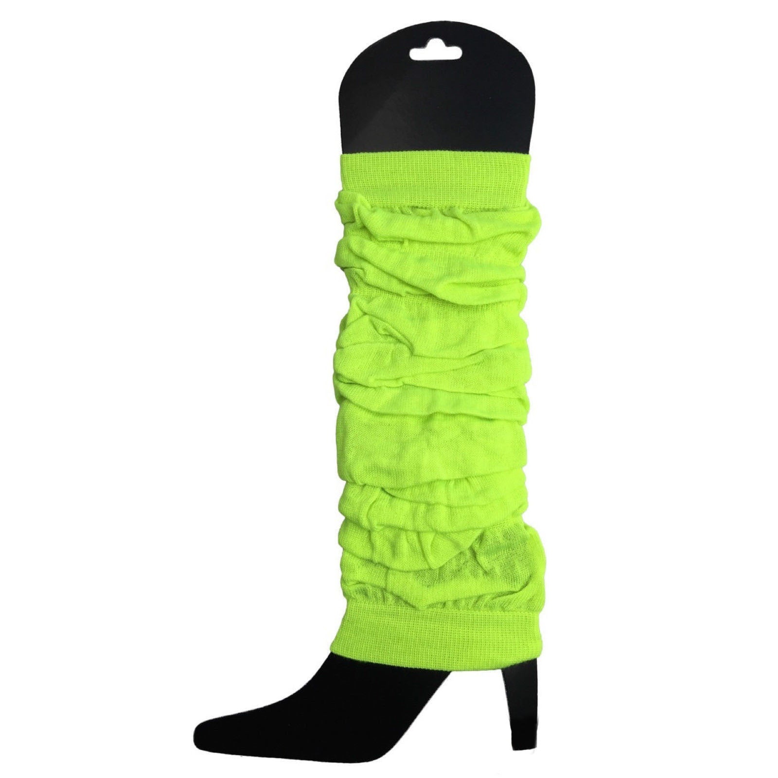 12 LEG WARMERS Knitted Womens Neon Party Knit Ankle Fluro Dance Costume 80s BULK - Fluro Yellow V563-BR-12NNLEGWRMR-FLUYLW