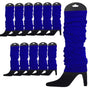 12 LEG WARMERS Knitted Womens Neon Party Knit Ankle Fluro Dance Costume 80s BULK - Royal Blue V563-BR-12NNLEGWRMR-ROYBLU