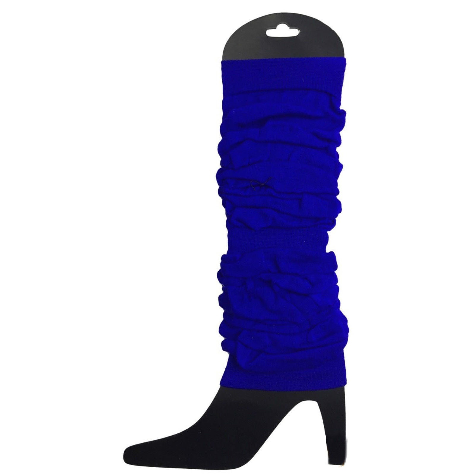 12 LEG WARMERS Knitted Womens Neon Party Knit Ankle Fluro Dance Costume 80s BULK - Royal Blue V563-BR-12NNLEGWRMR-ROYBLU