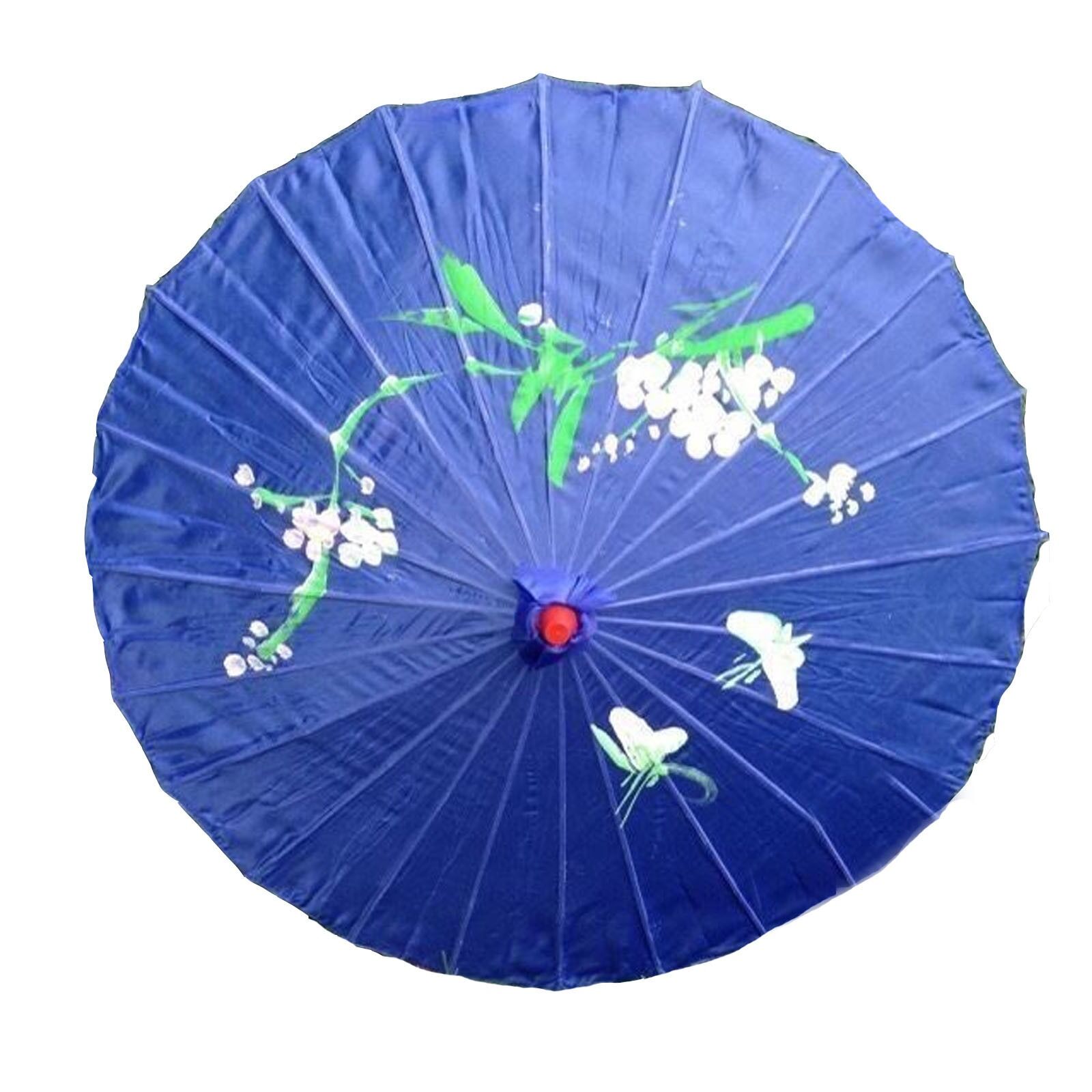 12x PARASOL UMBRELLA Chinese Japanese Bamboo Flower Pattern 80cm Large BULK - Blue V563-BR-12PARUMBRLA-BLU