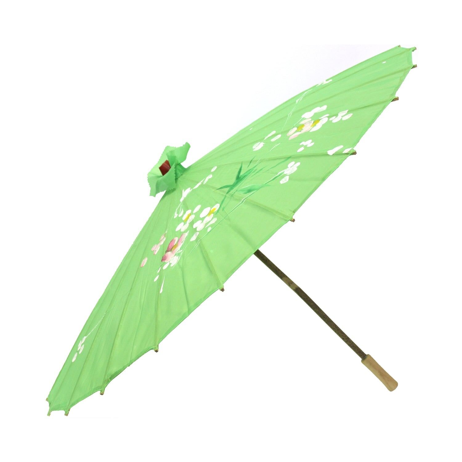 12x PARASOL UMBRELLA Chinese Japanese Bamboo Flower Pattern 80cm Large BULK - Light Green V563-BR-12PARUMBRLA-LGREEN