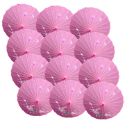 12x PARASOL UMBRELLA Chinese Japanese Bamboo Flower Pattern 80cm Large BULK - Light Pink V563-BR-12PARUMBRLA-LTPNK