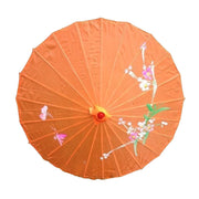 12x PARASOL UMBRELLA Chinese Japanese Bamboo Flower Pattern 80cm Large BULK - Orange V563-BR-12PARUMBRLA-ORNG