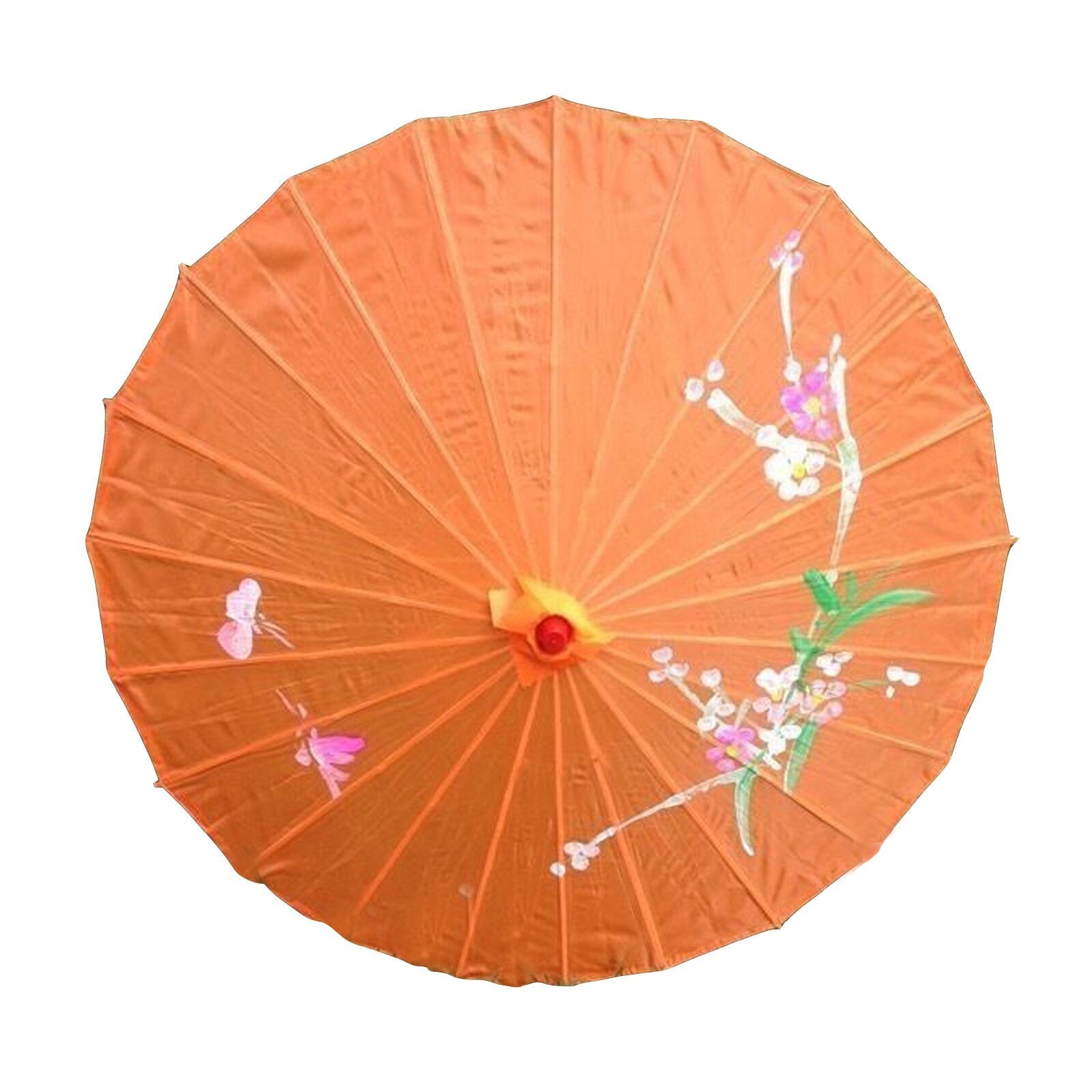 12x PARASOL UMBRELLA Chinese Japanese Bamboo Flower Pattern 80cm Large BULK - Orange V563-BR-12PARUMBRLA-ORNG