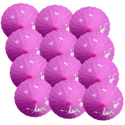 12x PARASOL UMBRELLA Chinese Japanese Bamboo Flower Pattern 80cm Large BULK - Purple V563-BR-12PARUMBRLA-PUR