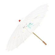 12x PARASOL UMBRELLA Chinese Japanese Bamboo Flower Pattern 80cm Large BULK - White V563-BR-12PARUMBRLA-WHT