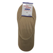 1x NO SHOW COTTON SOCKS Non Slip Heel Grip Low Cut Invisible Footlet Seamless - Beige - 2-8 V563-BR-1NSHOWCTNSOX-BGE-2_8
