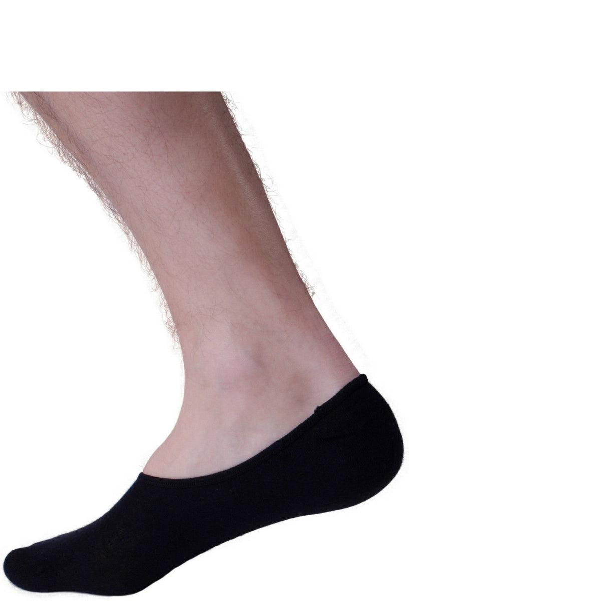 1x NO SHOW COTTON SOCKS Non Slip Heel Grip Low Cut Invisible Footlet Seamless - Black - 2-8 V563-BR-1NSHOWCTNSOX-BLK-2_8