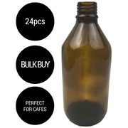 24x 600ml Amber Glass Bottle Cosmetic Essential Oil General Purpose Storage V563-BR-24BWNMEDGLASS