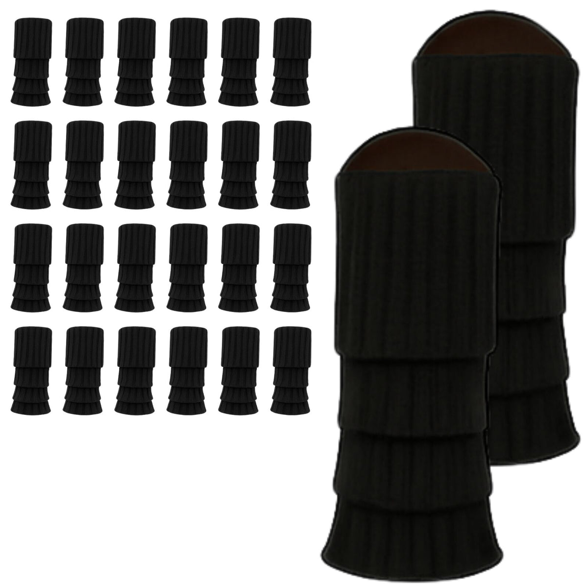 24x Womens Leg Warmers Disco Winter Knit Dance Party Crochet Legging Socks Costume - Black V563-BR-24LEGWARMS-BLK