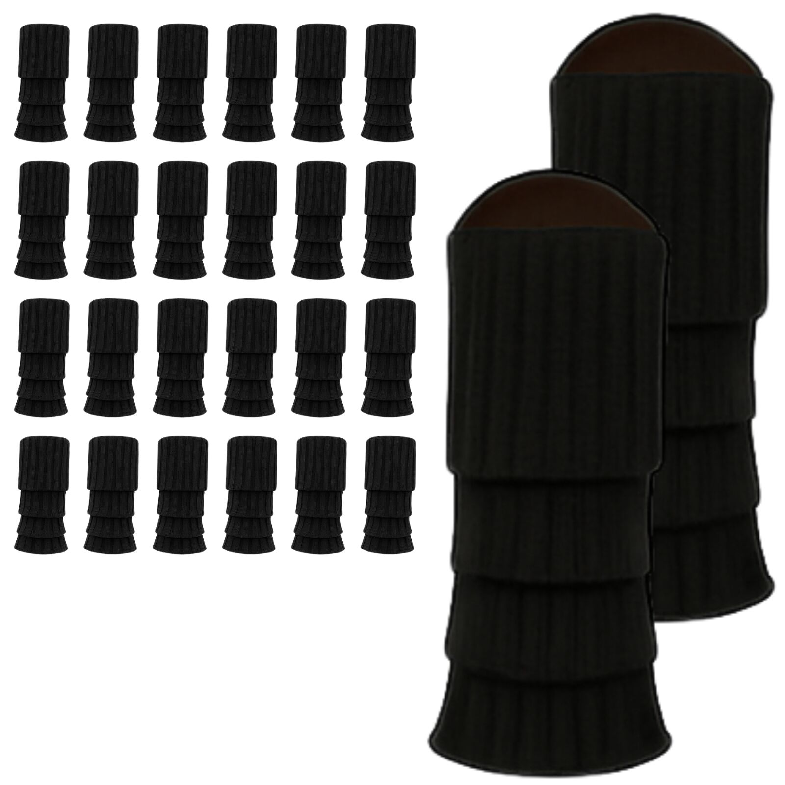 24x Womens Leg Warmers Disco Winter Knit Dance Party Crochet Legging Socks Costume - Black V563-BR-24LEGWARMS-BLK