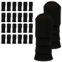 24x Womens Leg Warmers Disco Winter Knit Dance Party Crochet Legging Socks Costume - Black V563-BR-24LEGWARMS-BLK