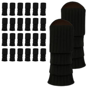24x Womens Leg Warmers Disco Winter Knit Dance Party Crochet Legging Socks Costume - Black V563-BR-24LEGWARMS-BLK
