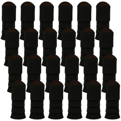 24x Womens Leg Warmers Disco Winter Knit Dance Party Crochet Legging Socks Costume - Black V563-BR-24LEGWARMS-BLK