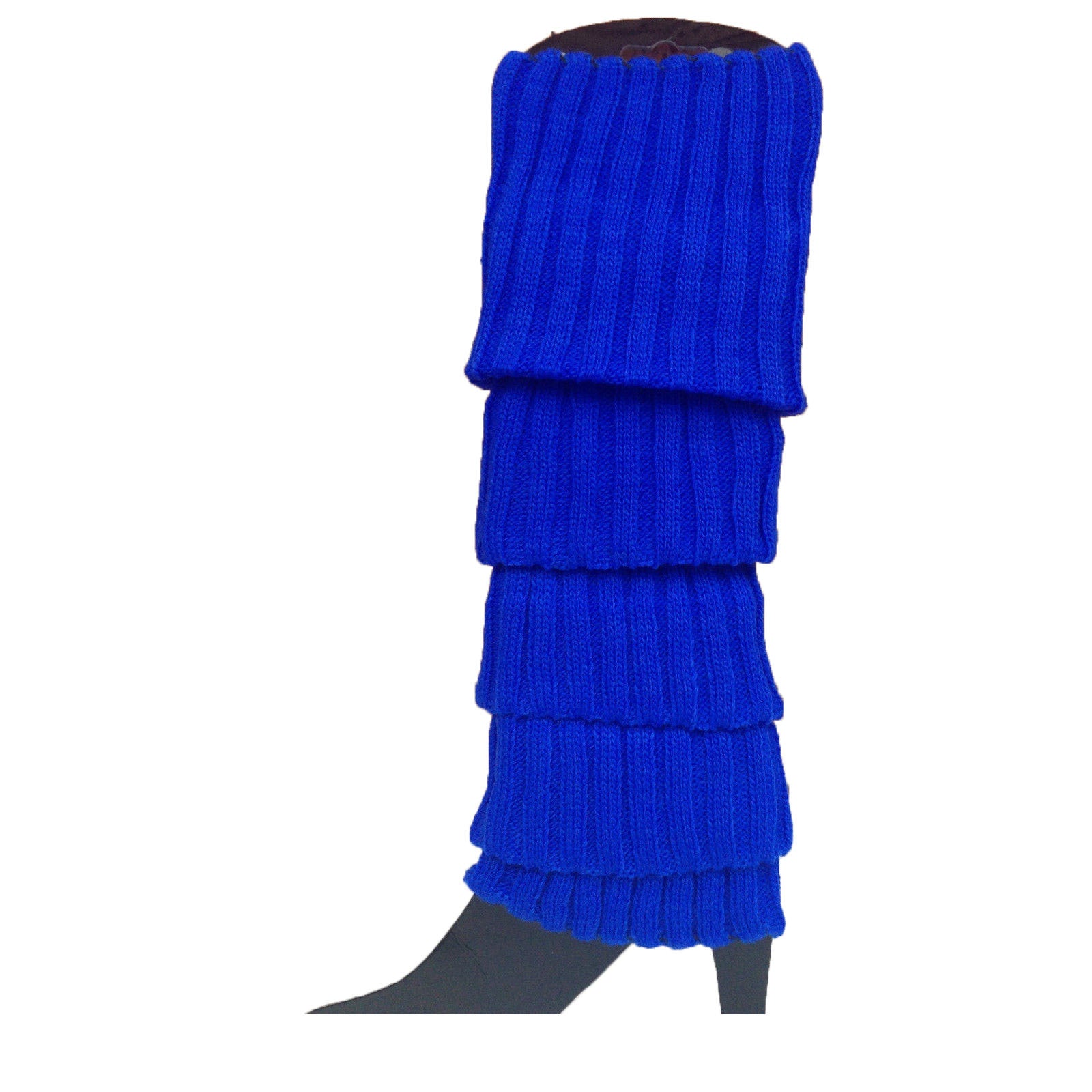 24x Womens Leg Warmers Disco Winter Knit Dance Party Crochet Legging Socks Costume - Blue V563-BR-24LEGWARMS-BLU