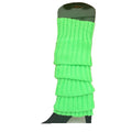 24x Womens Leg Warmers Disco Winter Knit Dance Party Crochet Legging Socks Costume - Fluro Green V563-BR-24LEGWARMS-FLUGRN