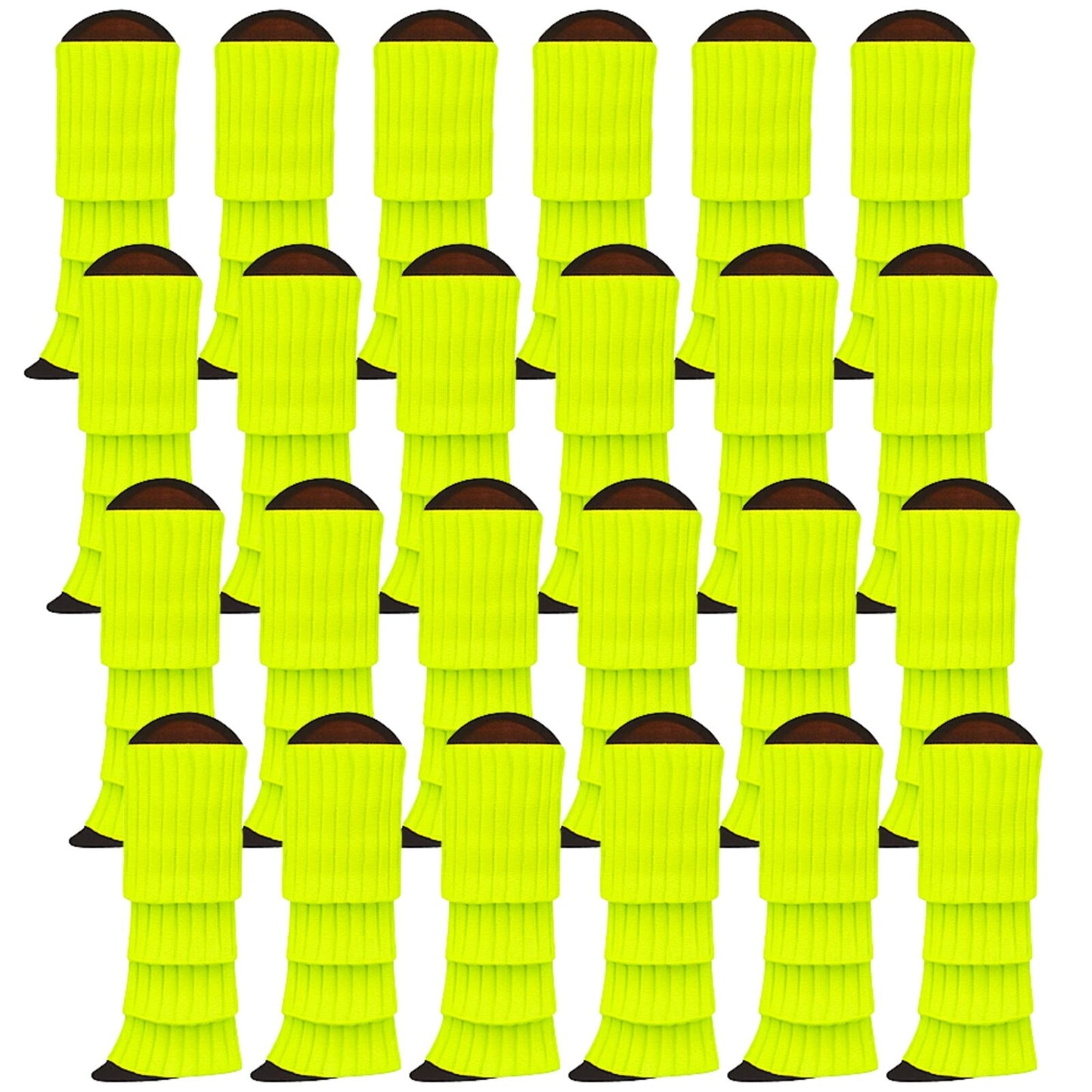 24x Womens Leg Warmers Disco Winter Knit Dance Party Crochet Legging Socks Costume - Fluro Yellow V563-BR-24LEGWARMS-FLUYLW